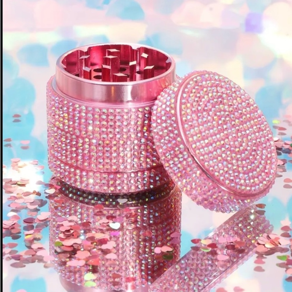 NEW!! Pink 4-Piece Rhinestone Grinder